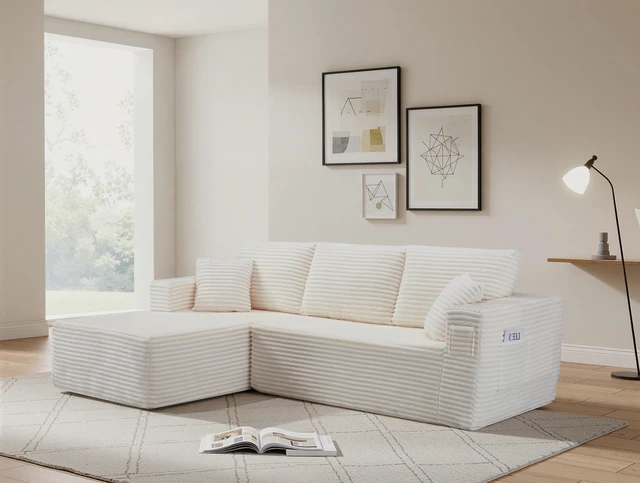 Alt view image 3 of 6 - 100.39 Inch Cloud Sectional Couch with l Shape Chaise, Modular Sofa Wit Deep Seat Assembly Required Compressed
