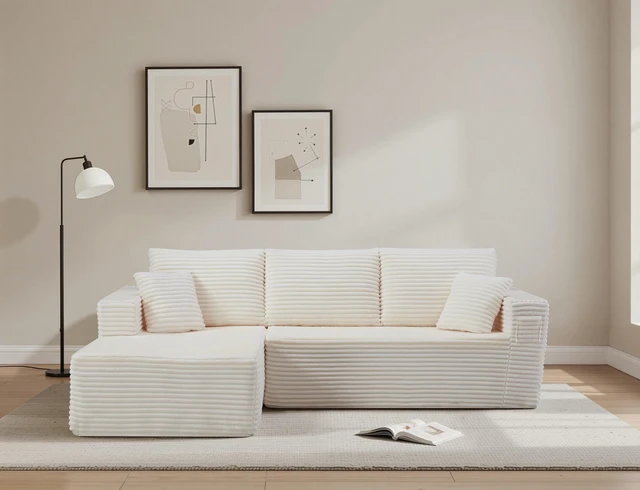 Alt view image 2 of 6 - 100.39 Inch Cloud Sectional Couch with l Shape Chaise, Modular Sofa Wit Deep Seat Assembly Required Compressed