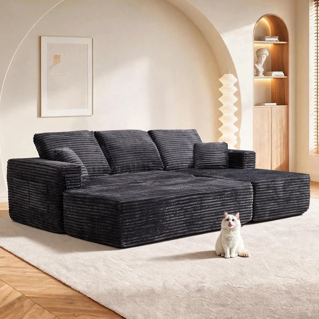 Main image of 100.39 Inch Modular Sectional Sofa with Long Shape Chaise, Modular Sofa Wite Deep Seat Combination Assembly Required