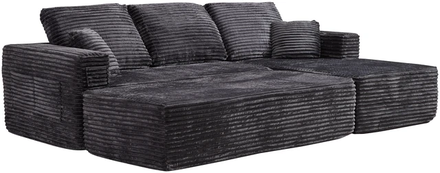 Alt view image 3 of 6 - 100.39 Inch Modular Sectional Sofa with Long Shape Chaise, Modular Sofa Wite Deep Seat Combination Assembly Required