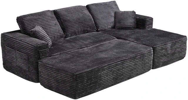 Alt view image 4 of 6 - 100.39 Inch Modular Sectional Sofa with Long Shape Chaise, Modular Sofa Wite Deep Seat Combination Assembly Required