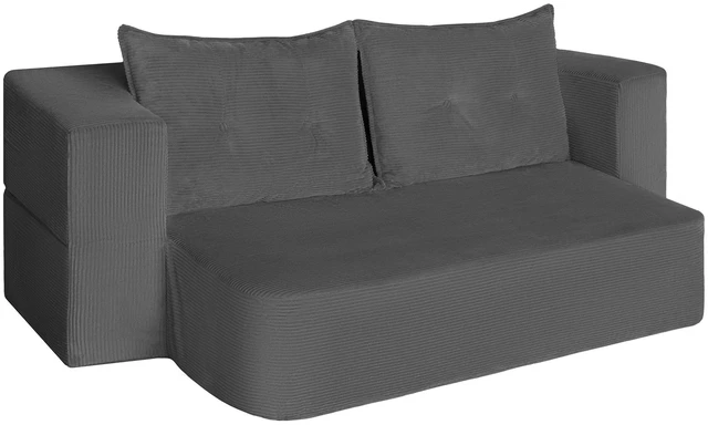 Alt view image 7 of 7 - Corduroy Floor Convertible Sofa Bed Folding Sleeper Couch with High Density Foam Mattress Assembly Require for Living