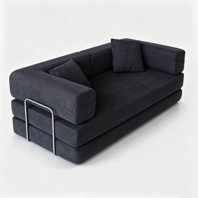 Alt view image 6 of 7 - Double Sofa, Sofa Bed Multifunctional Compression Wide Body Pure Sponge Fine Striped Corduroy Fabric W6188p525742same