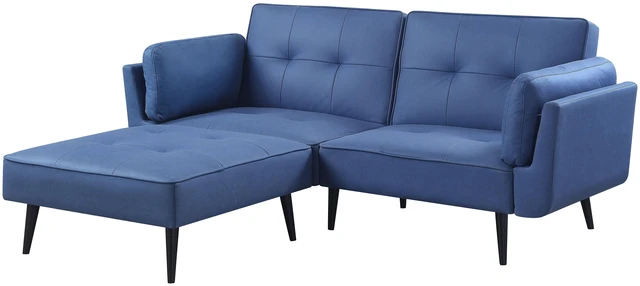 Main image of Adjustable Sofa with Ottoman, Blue, Wood and Fabric