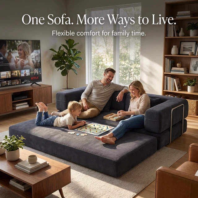Alt view image 4 of 7 - Double Sofa, Sofa Bed Multifunctional Compression Wide Body Pure Sponge Fine Striped Corduroy Fabric W6188p525742same