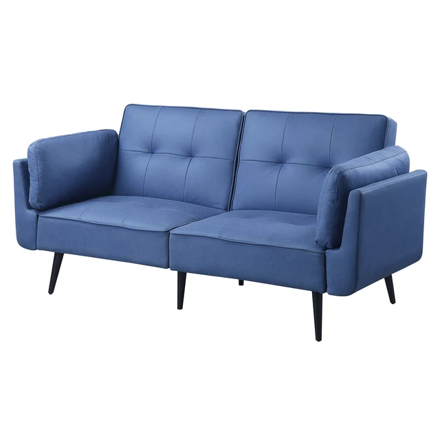 Alt view image 2 of 7 - Adjustable Sofa with Ottoman, Blue, Wood and Fabric