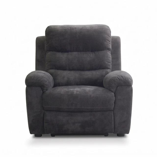 Main image of 35 Inch Single Manual Recliner Chair, Textured Fabric Reclining Sofa Chair with 150° Recline Extended Footrest High