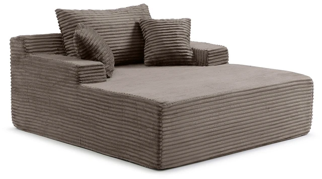 Alt view image 6 of 7 - 56 Inch Chaise Lounge Indoor, Chaise Lounge Chair with Pillows for Living Wide Arms Corduroy Fabric High Density Foam