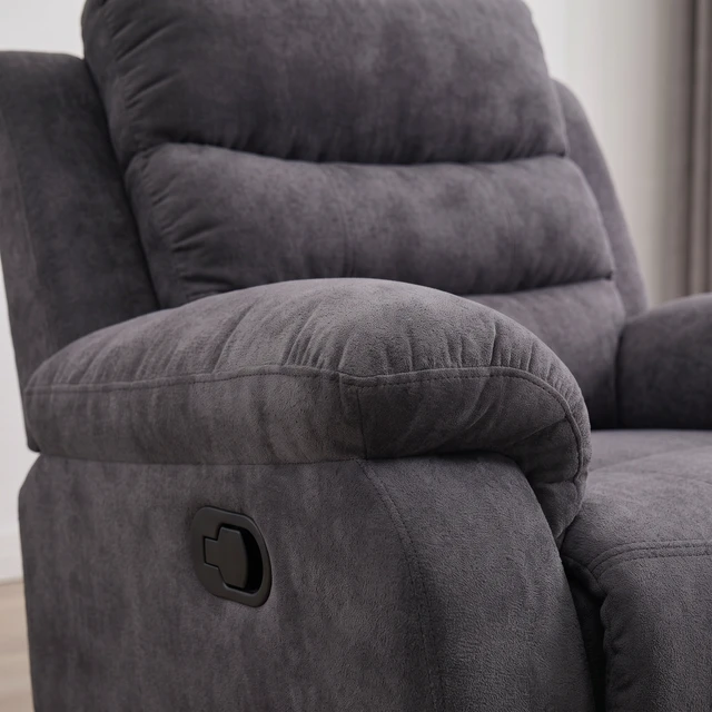 Alt view image 6 of 7 - 35 Inch Single Manual Recliner Chair, Textured Fabric Reclining Sofa Chair with 150° Recline Extended Footrest High