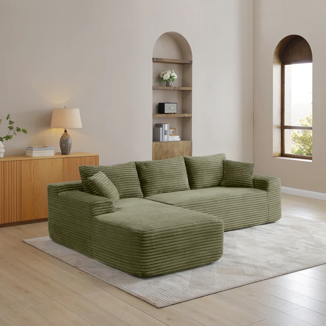 Alt view image 2 of 7 - 105 Inch Modular Sectional Sofa, Cloud Sectional Couch with Deep Seat Modular l Shape Sofa Couch with Chaise