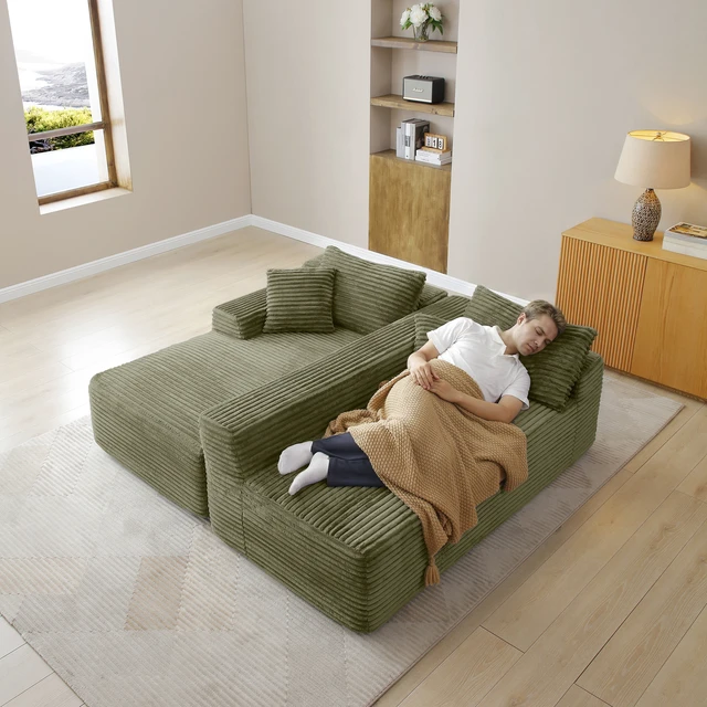 Alt view image 5 of 7 - 105 Inch Modular Sectional Sofa, Cloud Sectional Couch with Deep Seat Modular l Shape Sofa Couch with Chaise