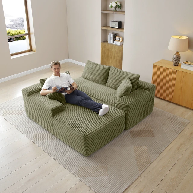 Alt view image 6 of 7 - 105 Inch Modular Sectional Sofa, Cloud Sectional Couch with Deep Seat Modular l Shape Sofa Couch with Chaise