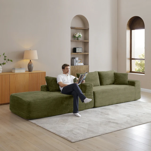 Alt view image 7 of 7 - 105 Inch Modular Sectional Sofa, Cloud Sectional Couch with Deep Seat Modular l Shape Sofa Couch with Chaise