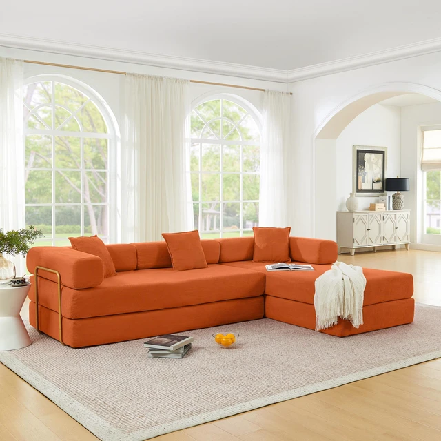 Main image of 108 Inch Modular Sectional Sofa with l Shape Chaise, Cloud Couch with Deep Seat Sponge Compression Sofas Assembly