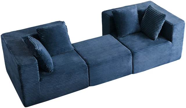 Main image of Couches for Living, Modular Sectional Sofa, Blue, Corduroy