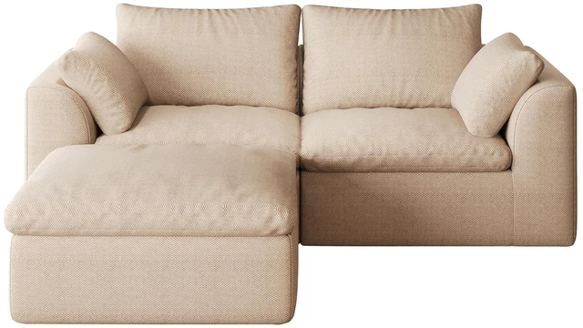 Alt view image 6 of 6 - 78.8 Inch Vacuum Packed Cloud Sofa Seater L-Shaped with Single Chaise Lounge, Modular Compressed Sectional Couch