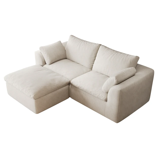 Alt view image 5 of 6 - 78.8 Inch Vacuum Packed Cloud Sofa Seater with Chaise Lounge, Modular Compressed l Shape Couch Removable Cover