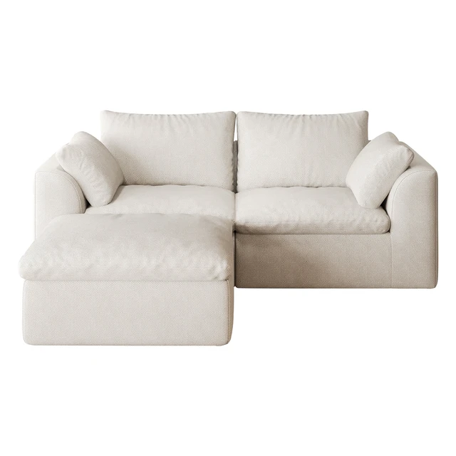 Alt view image 6 of 6 - 78.8 Inch Vacuum Packed Cloud Sofa Seater with Chaise Lounge, Modular Compressed l Shape Couch Removable Cover
