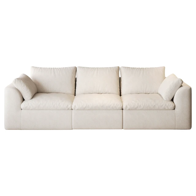 Alt view image 6 of 7 - 108.3 Inch Vacuum Packed Cloud Sofa Seater, Modular Compressed Sofa Couch with Soft Cushion Removable Covers