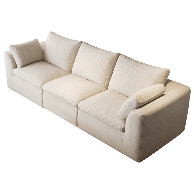 Alt view image 7 of 7 - 108.3 Inch Vacuum Packed Cloud Sofa Seater, Modular Compressed Sofa Couch with Soft Cushion Removable Covers