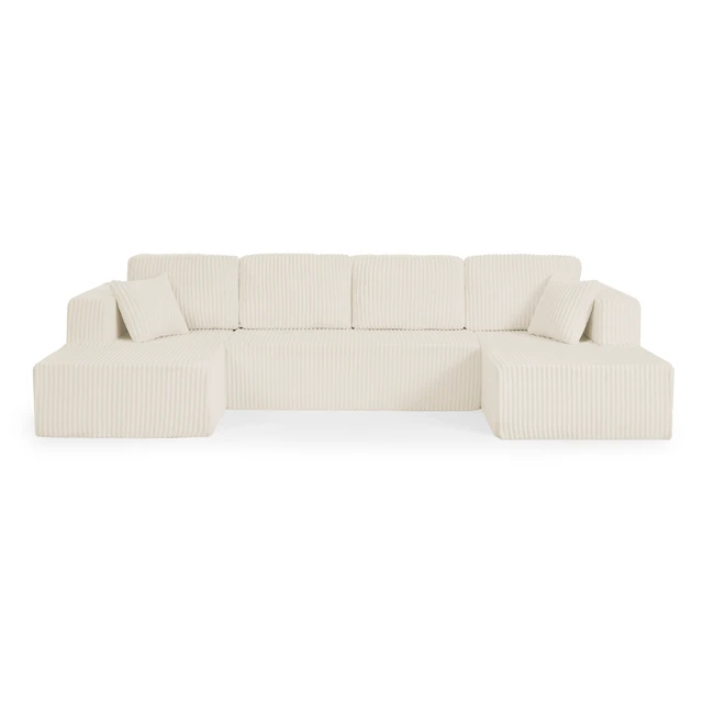 Alt view image 7 of 7 - Shape Modular Sectional Sofa, Compressed Sectional Sofa Corduroy Couch Sleeper for Living Compressed Couch Space