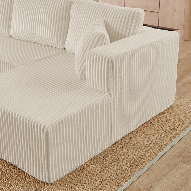 Alt view image 4 of 7 - Shape Modular Sectional Sofa, Compressed Sectional Sofa Corduroy Couch Sleeper for Living Compressed Couch Space