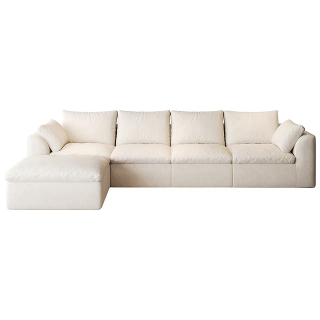 Alt view image 6 of 7 - 137.9 Inch l Shaped 5 Seat Modular Sectional Sofa with Single Chaise, Deep Seat Corner Couch Vacuum Compressed Tool