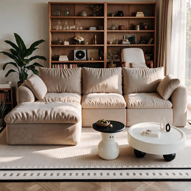 Main image of 96.5 Inch l Shaped 4 Seat Modular Sectional Sofa with Single Chaise, Deep Seat Corner Couch Vacuum Compressed Tool