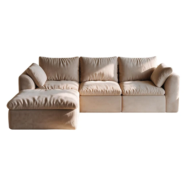 Alt view image 7 of 7 - 96.5 Inch l Shaped 4 Seat Modular Sectional Sofa with Single Chaise, Deep Seat Corner Couch Vacuum Compressed Tool