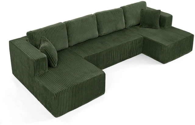 Alt view image 7 of 7 - Shape Modular Sectional Sofa, Compressed Sectional Sofa Corduroy Couch Sleeper for Living Compressed Couch Space