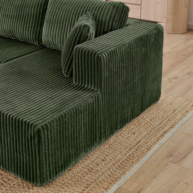 Alt view image 6 of 7 - Shape Modular Sectional Sofa, Compressed Sectional Sofa Corduroy Couch Sleeper for Living Compressed Couch Space