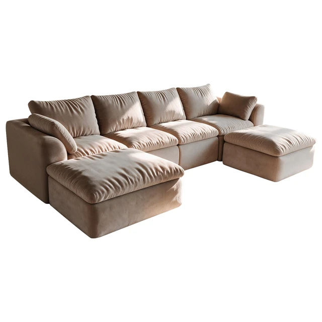 Alt view image 7 of 7 - 122.1 Inch l Shaped 6 Seat Modular Sectional Sofa with Double Chaise, Deep Seat Corner Couch Vacuum Compressed Tool