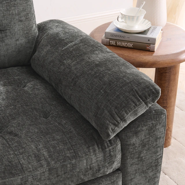Alt view image 7 of 7 - Leisure Sofa Chair, Double Sofa Recliner with Manually Adjustable Backrest Soft Padded Armrests Side USB Charging Port
