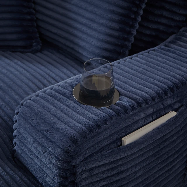 Alt view image 5 of 7 - 47.24 Inch Cushioned Compression Sofa with Unique Cushion Design, Lounge Chair for Living, Blue, Foam and Spring
