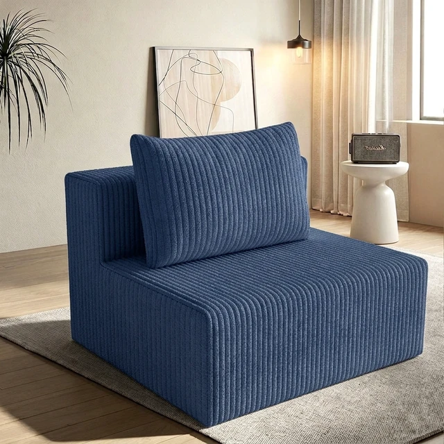 Main image of Modular Sectional Sleeper Sofa, Corduroy Cloud Couch for Living Assembly Required, Antique Blue, Foam