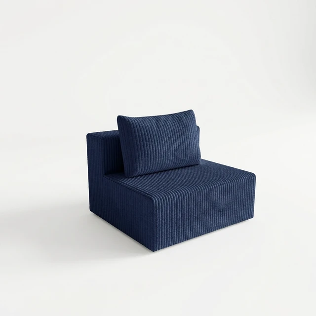 Alt view image 3 of 5 - Modular Sectional Sleeper Sofa, Corduroy Cloud Couch for Living Assembly Required, Antique Blue, Foam