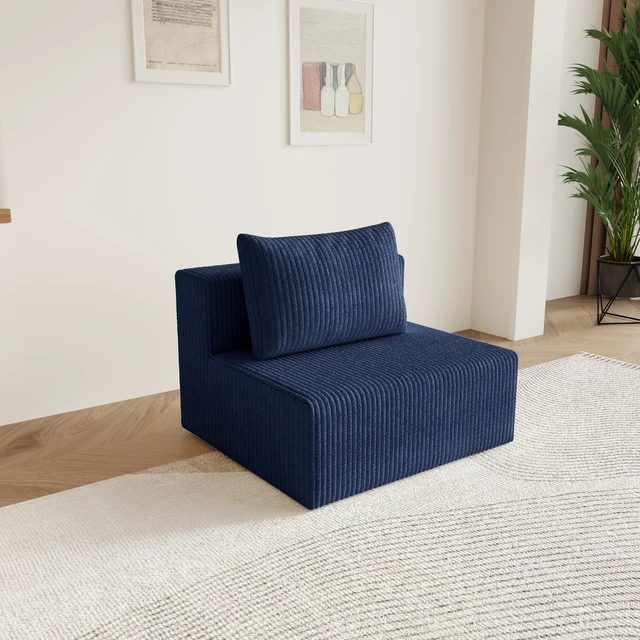 Alt view image 5 of 5 - Modular Sectional Sleeper Sofa, Corduroy Cloud Couch for Living Assembly Required, Antique Blue, Foam
