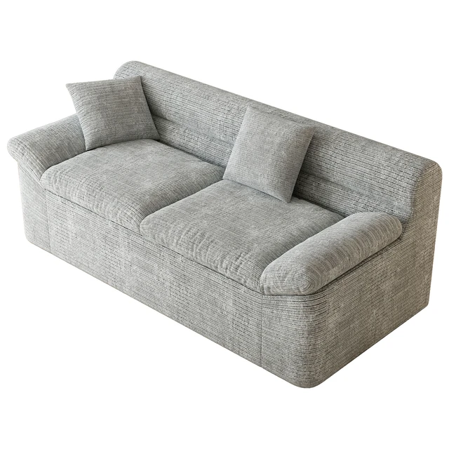 Alt view image 5 of 5 - Inch3setaser Sofa, Chenille Deep Seat Couches Loveseat Sofa Assembly 1 pcs for Living Conference, Light Grey, Foam