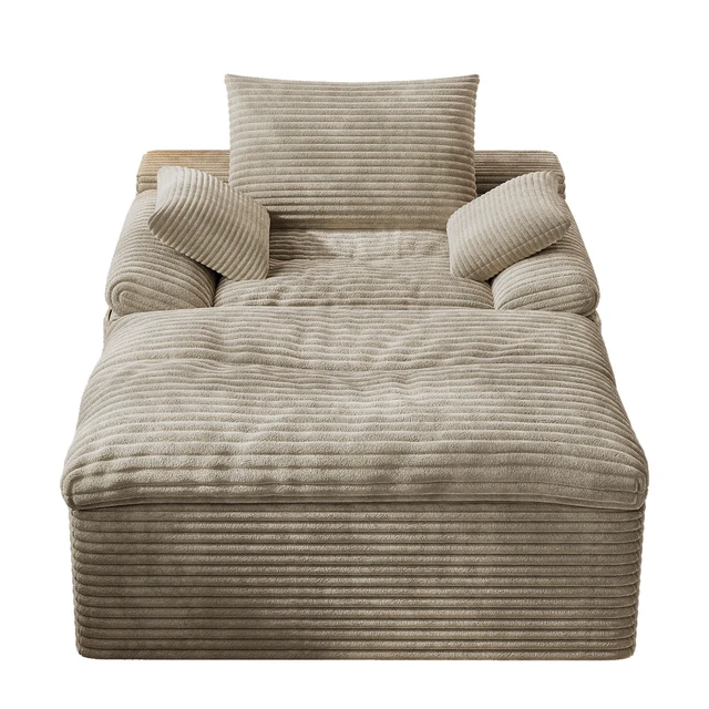 Alt view image 5 of 5 - Single Seat Sofa, Corduroy Fabric Deep Seat Couches Assembly 1 pcs, Camel, Foam