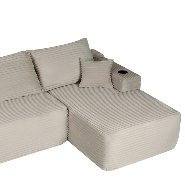 Alt view image 3 of 4 - Coffee-Chaise, Fabric, Foam and Spring, Sofas