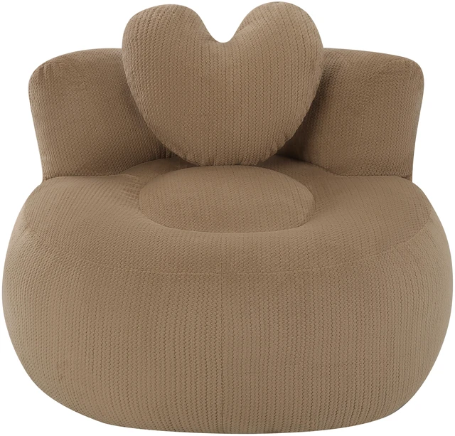 Alt view image 5 of 7 - Round Chaise Lounge Chair, Corduroy Floor Sofa Deep Seat Compressed Circle Barrel Chair Assembly Sleeper Cloud Sofa