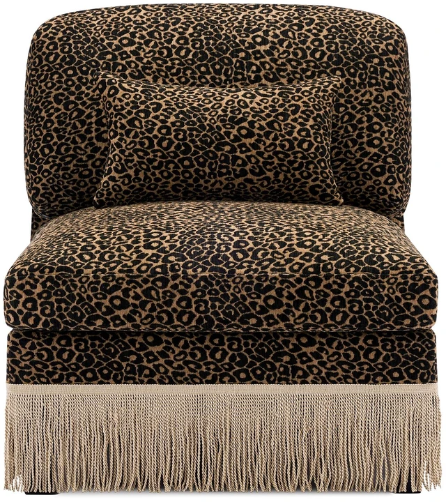 Main image of Armless Sofa Leopard Chenille Pillow Brown, Black Brown
