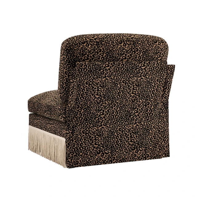 Alt view image 4 of 6 - Armless Sofa Leopard Chenille Pillow Brown, Black Brown