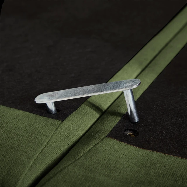 Alt view image 6 of 7 - Armless Sofa Chenille Fabric Pillows, Green