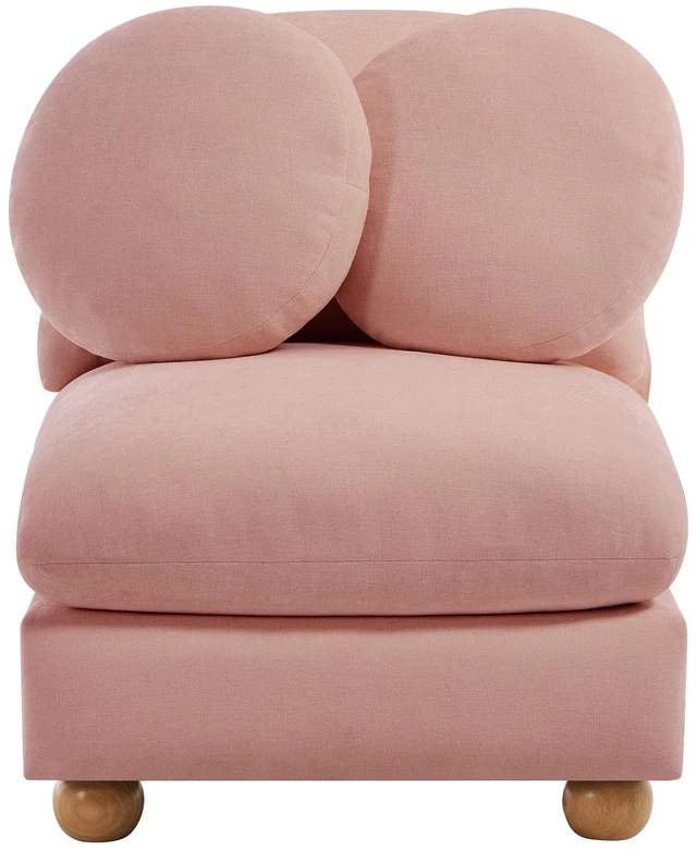 Main image of Armless Sofa Chenille Fabric Pillows, Pink