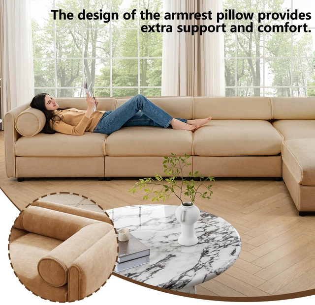Alt view image 7 of 7 - Chenille Seater Sofa with Storage Seat, Cylindrical Backrest and Armrests Fabric Loveseat Featuring Hidden Storage