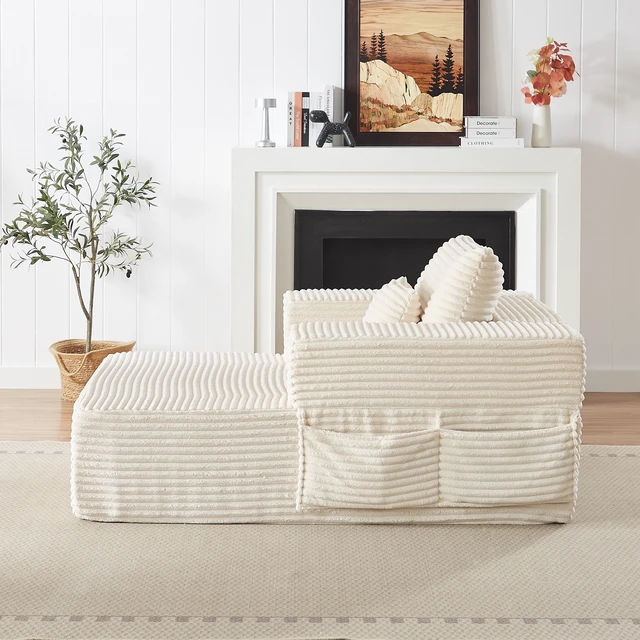 Alt view image 6 of 7 - 62.4 Inch Single Seater Sofa Single Seater Lounge Chair with One Back Cushion and One Throw Pillow Modular Sofa
