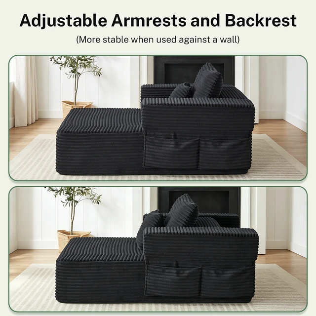 Alt view image 7 of 7 - 62.4 Inch Single Seater Sofa Single Seater Lounge Chair with One Back Cushion and One Throw Pillow Modular Sofa
