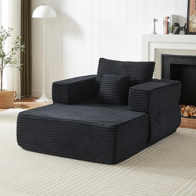 Main image of 62.4 Inch Single Seater Sofa Single Seater Lounge Chair with One Back Cushion and One Throw Pillow Modular Sofa