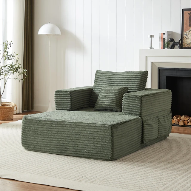 Main image of 62.4 Inch Single Seater Sofa Single Seater Lounge Chair with One Back Cushion and One Throw Pillow Modular Sofa